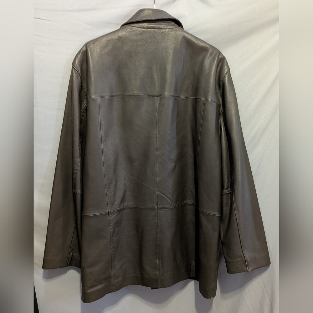 Dark Brown NICOLE MILLER Lambskin LEATHER Men's Jacket XL Chest 50" - Picture 6 of 9
